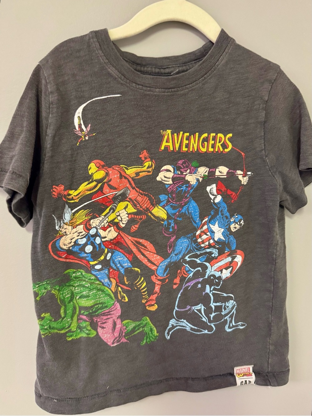 GAP Black Gray Avengers Graphic Tee